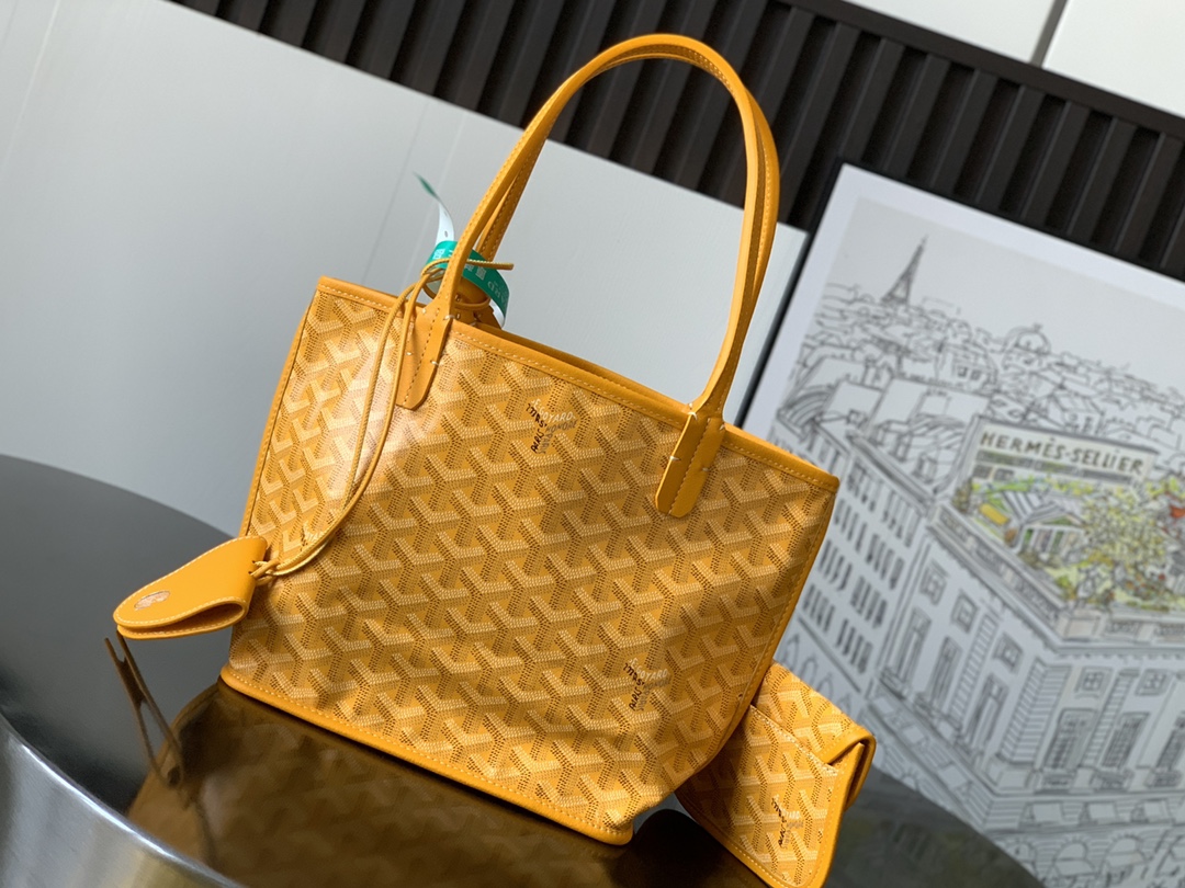 Anjou Mini Reversible Tote Bag In Yellow